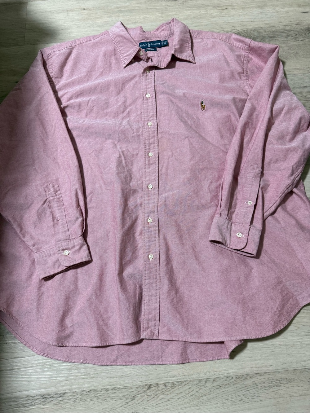Ralph Lauren Men’s Button Down Shirt Size 4XB Big Classic Fit Heather Red Pink